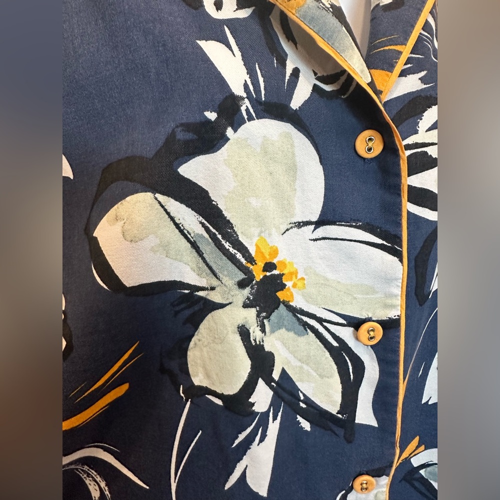 Cyberjammies Floral Pajama Set Navy Floral Size M - Picture 8 of 11